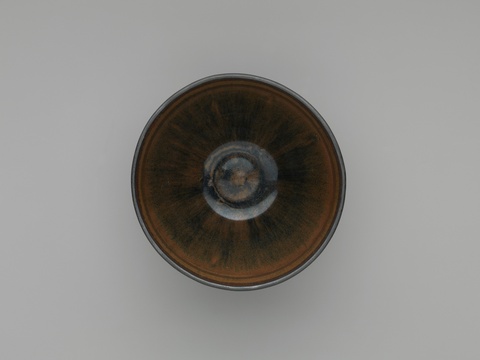 Overhead View of Glazed Ceramic Tea Bowl