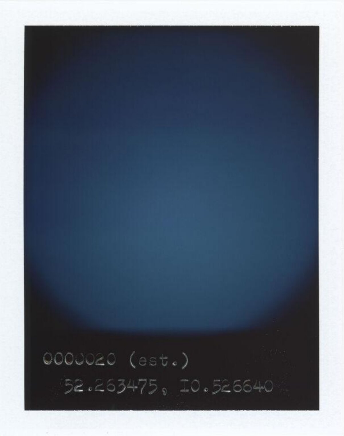 Dark Blue Gradient Polaroid With Coordinates