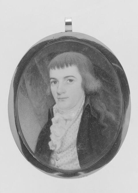 Oval Portrait Miniature Pendant of a Man