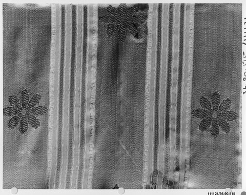 Striped Floral Woven Textile Sample