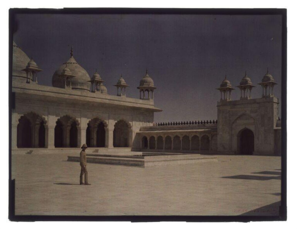 Early Photo of Mughal Palace Courtyard