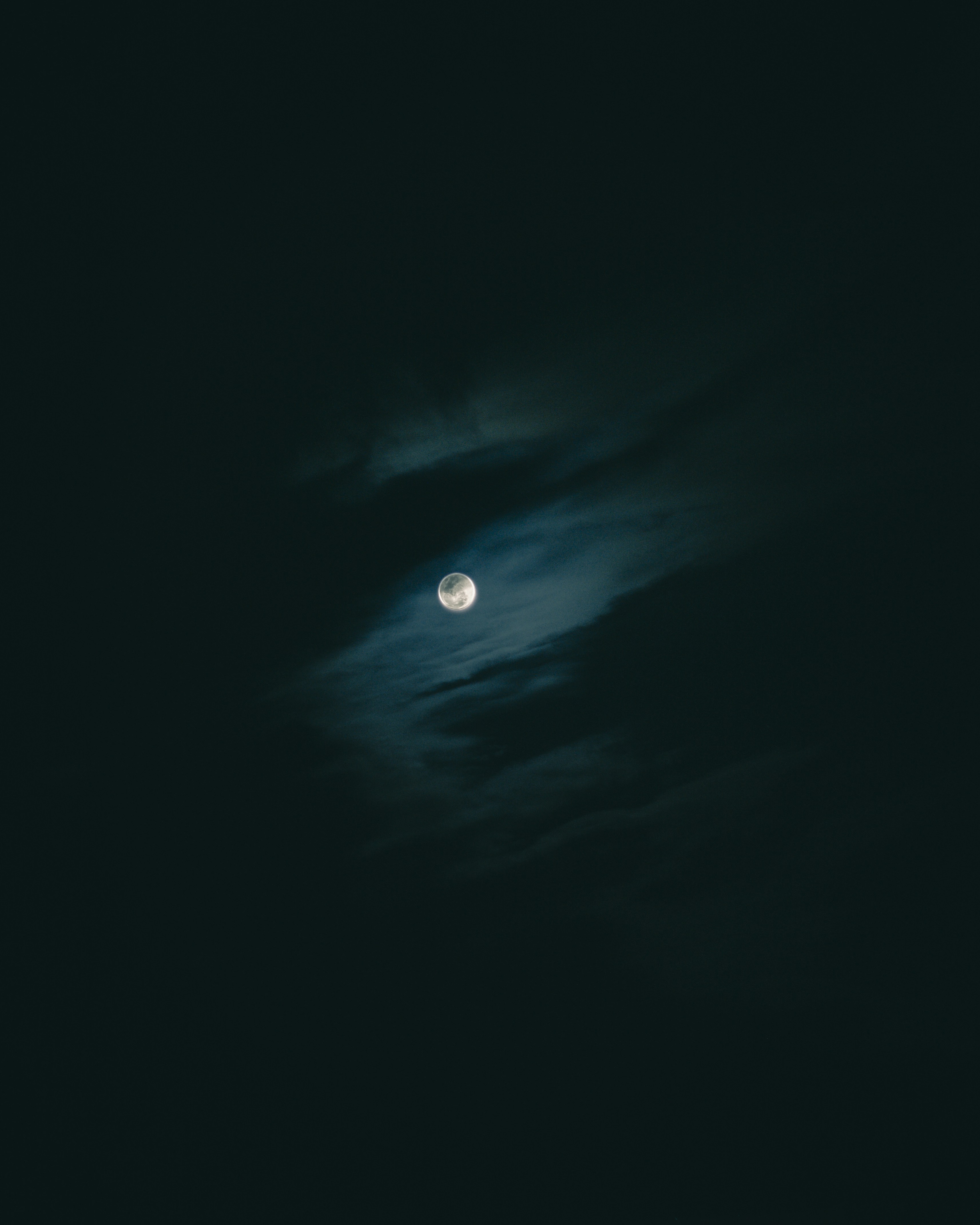 Full Moon Through Night Clouds