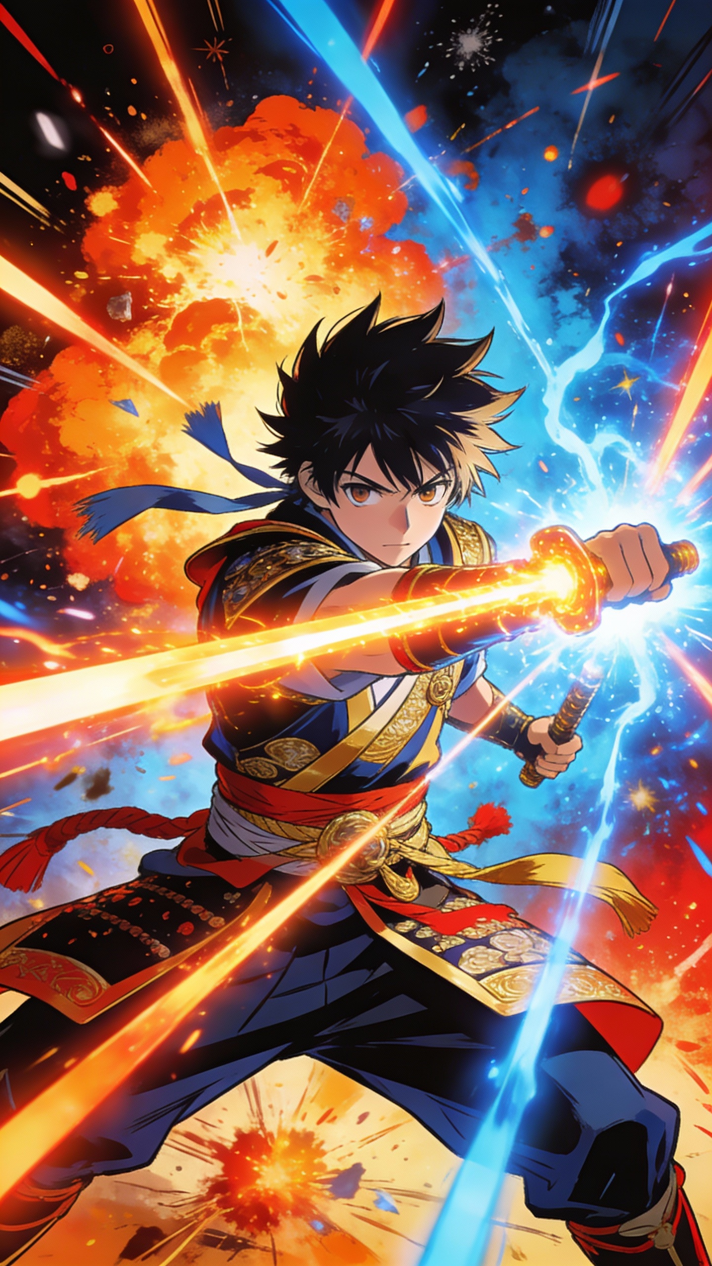 Anime Warrior in Epic Battle