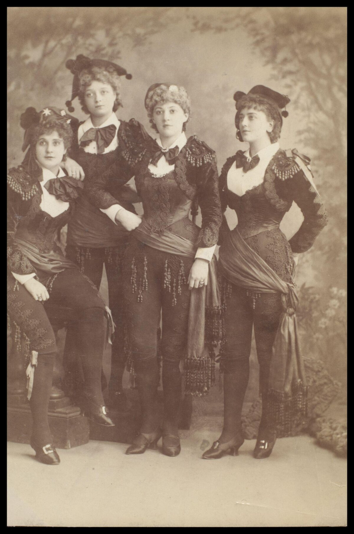 Four Victorian Actresses in Matching Costumes