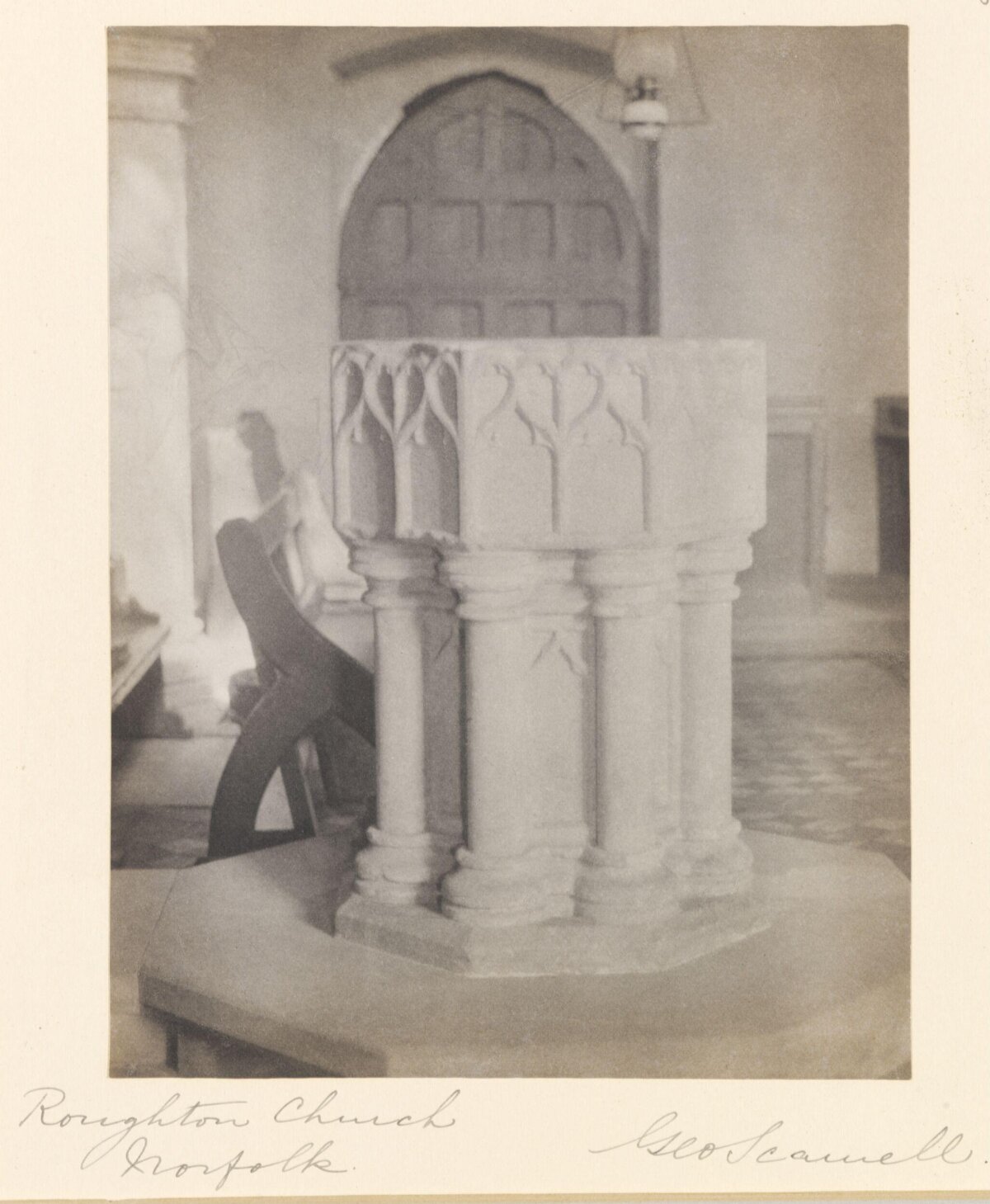 Stone Font at Roughton Church Norfolk