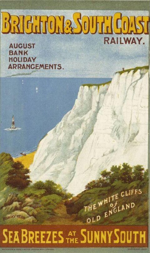 Vintage Brighton South Coast Railway Travel Poster