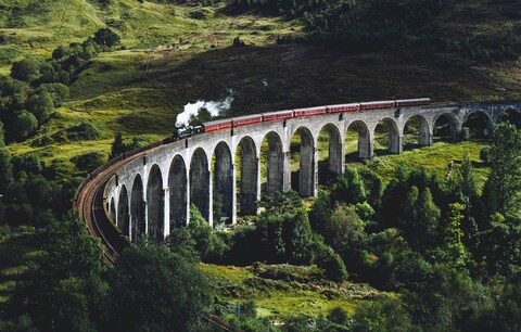Steam Train Crossing Glenfinnan Viaduct