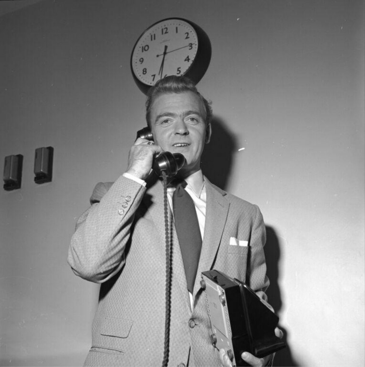 Man Making Vintage Telephone Call