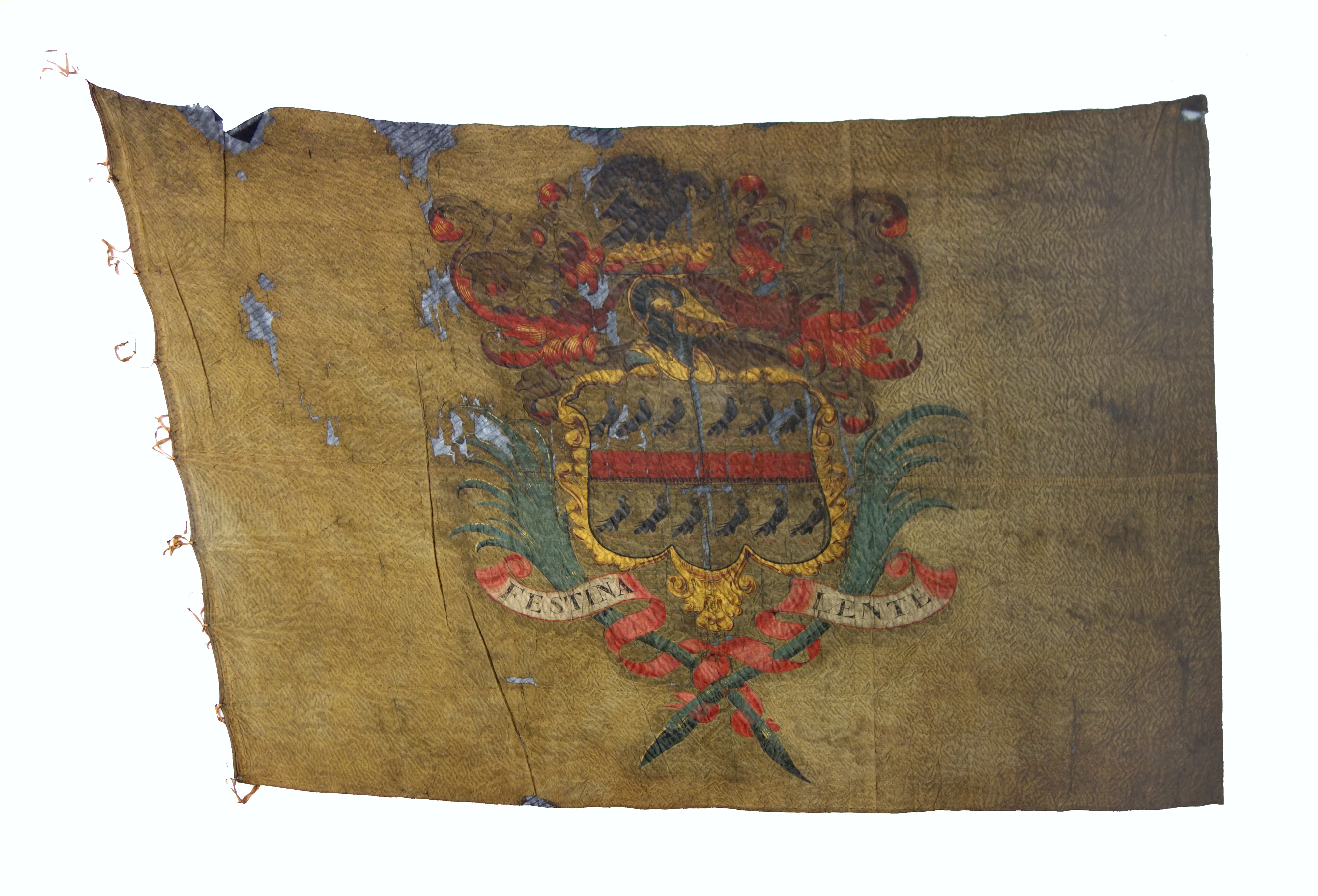 Antique Embroidered Heraldic Banner
