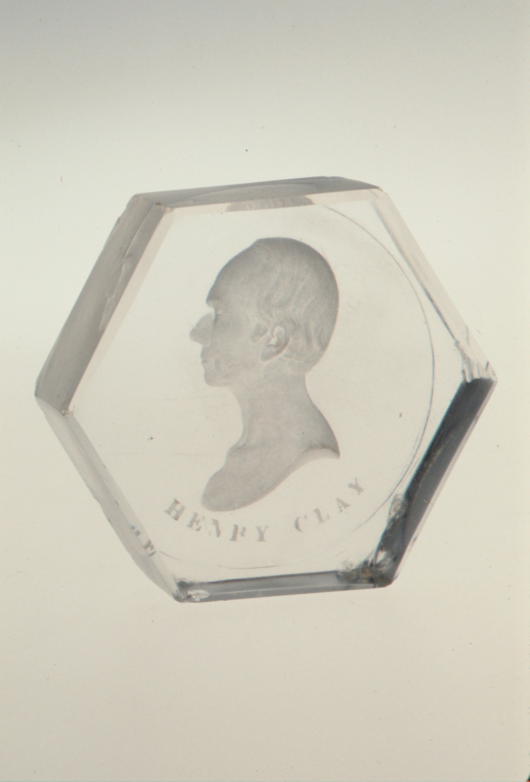 Hexagonal Glass With Henry Clay Engraving