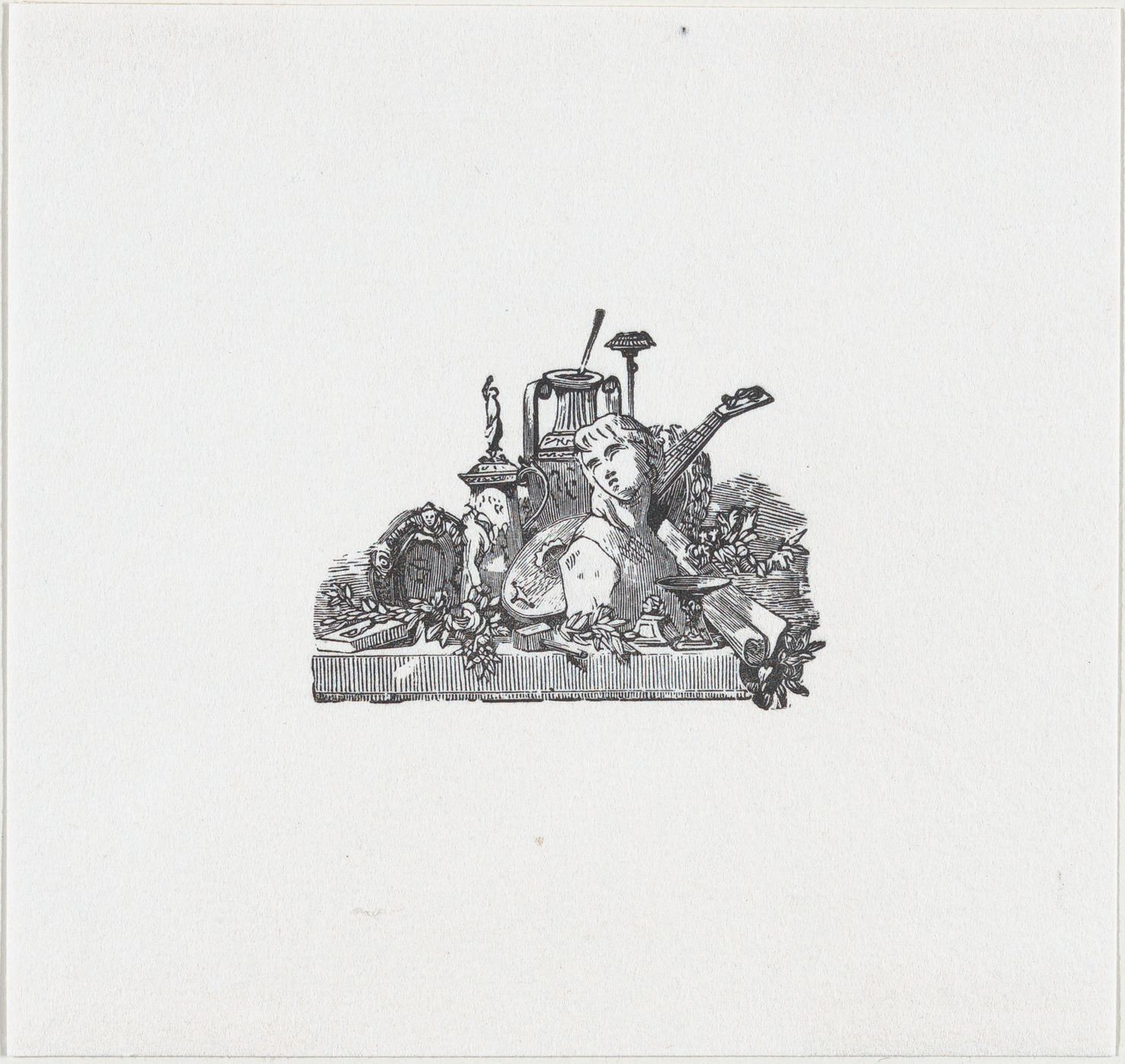 Still Life of Artifacts Engraving