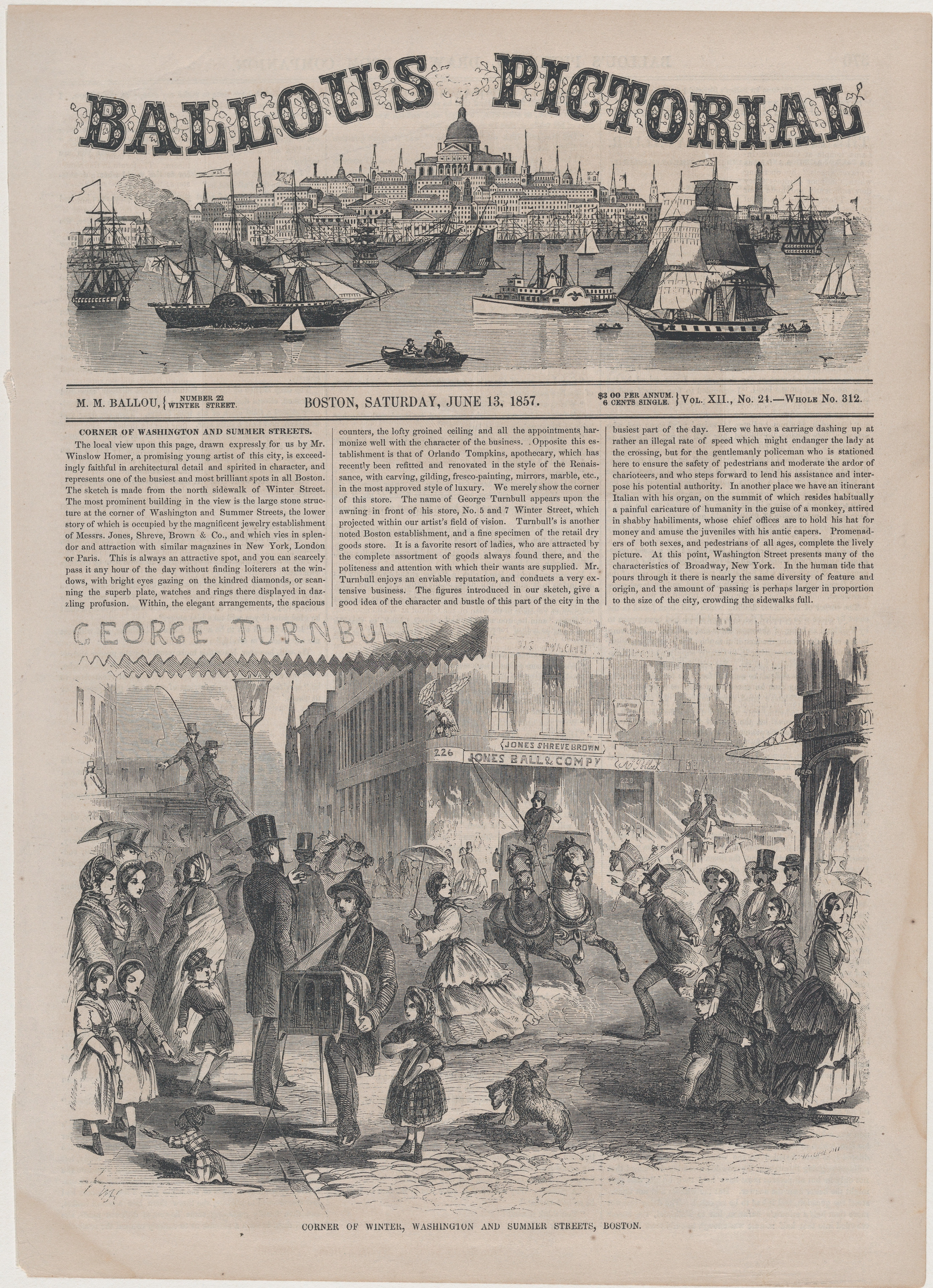 1857 Ballou's Pictorial Boston Issue