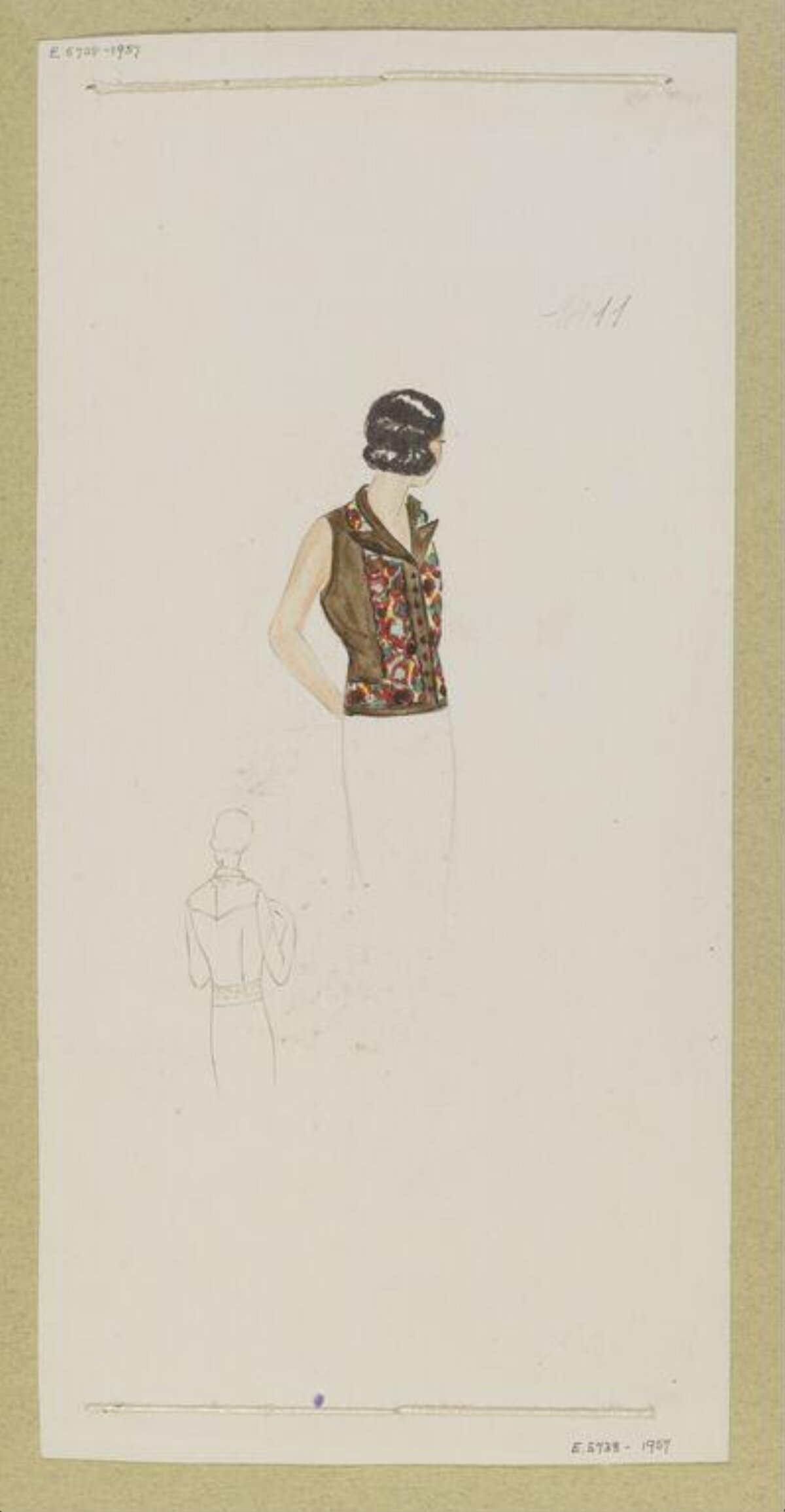1907 Women's Vest Fashion Sketch