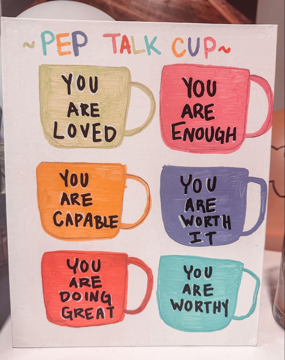Pep Talk Cup Affirmation Canvas