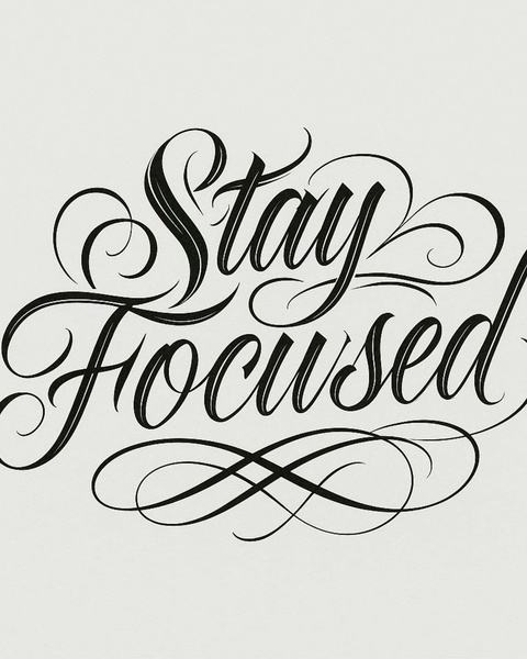 Stay Focused Hand Lettering Art