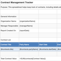 Contract Management Tracker