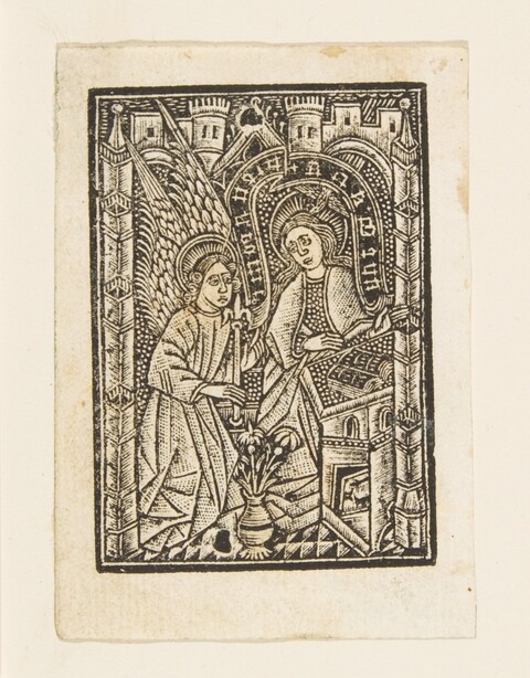 Medieval Woodcut of Annunciation