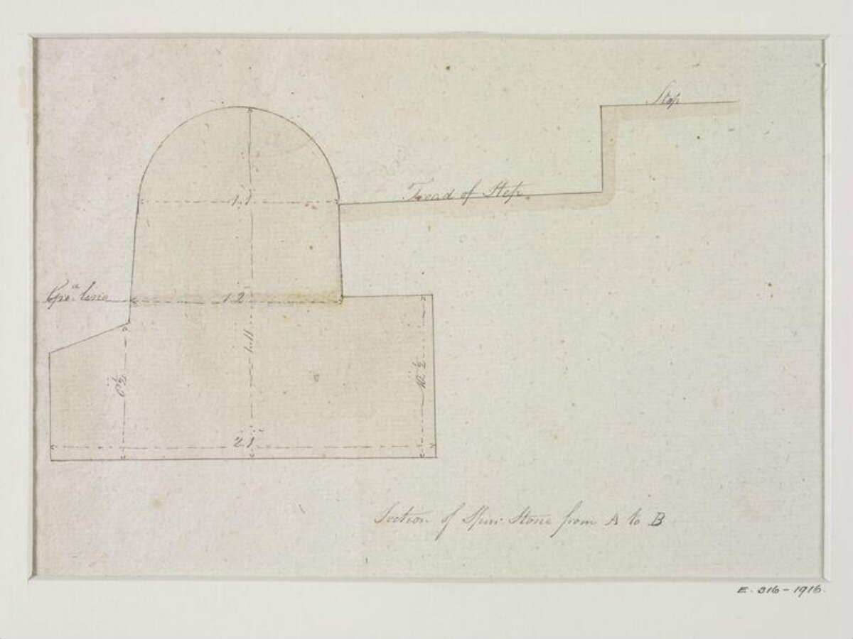 Hand-drawn Spur Stone Section Diagram