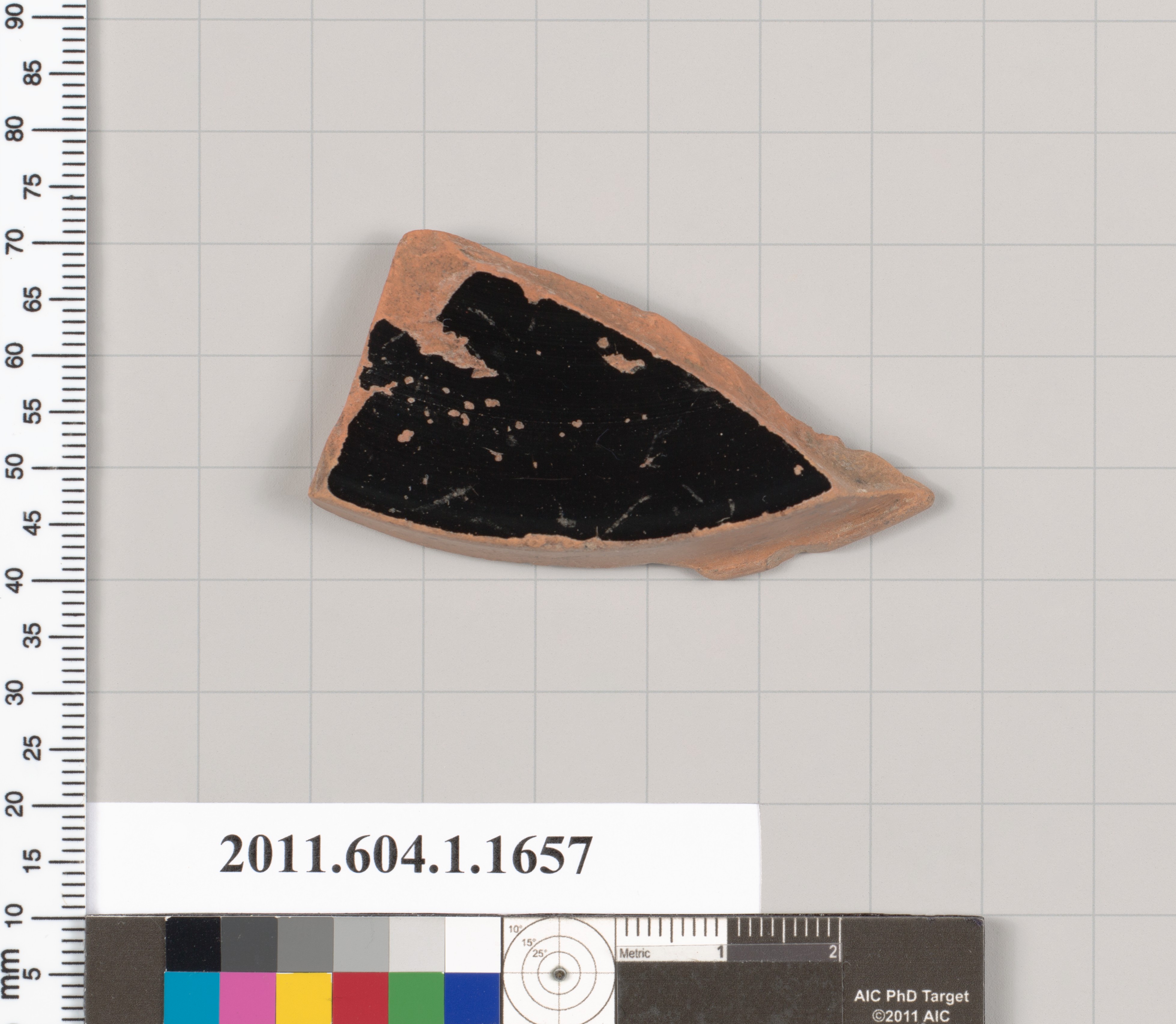 Ancient Black Glazed Pottery Shard