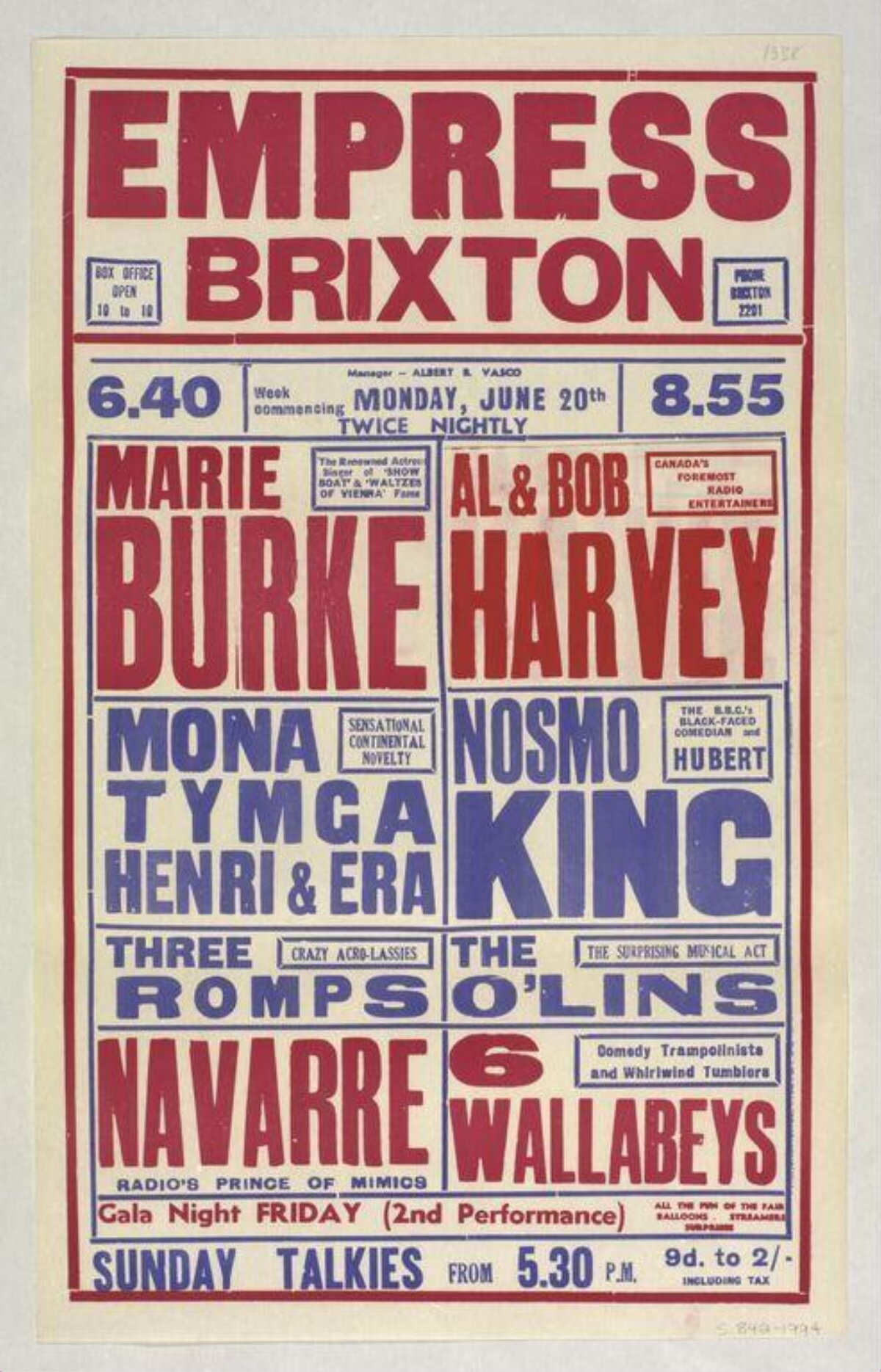 Empress Brixton Variety Show Poster