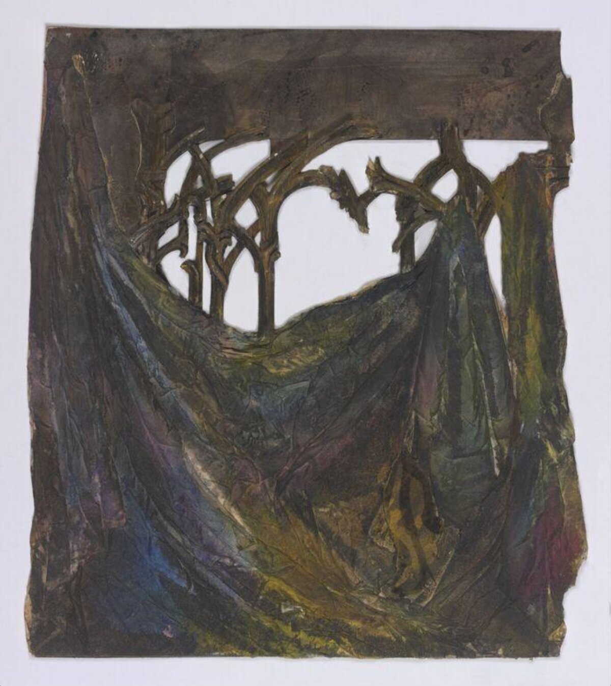 Abstract Gothic Ruin Mixed Media Art