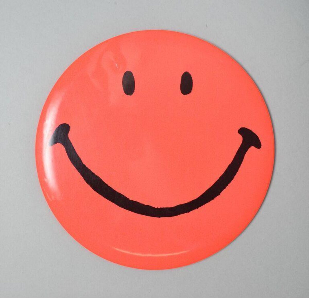 Fluorescent Orange Smiley Plate