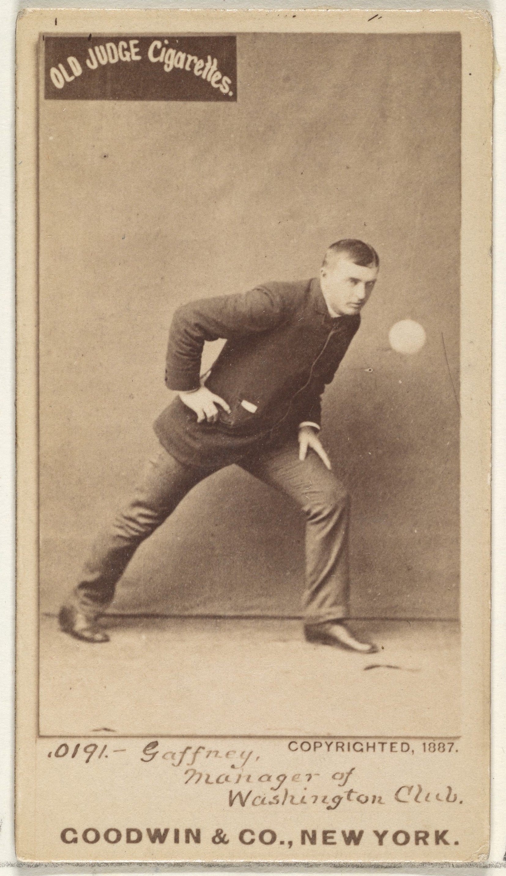 1887 Gaffney Old Judge Cigarette Card