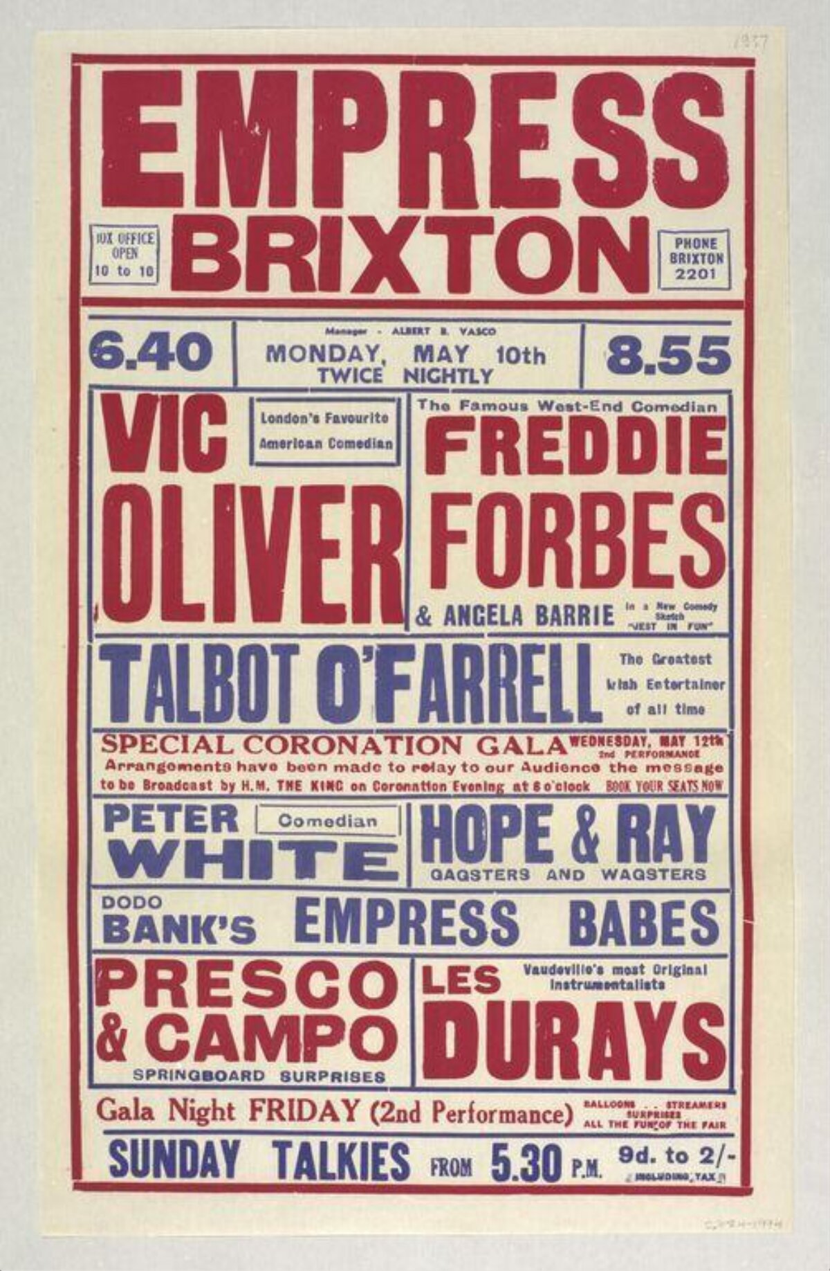 Vintage Empress Brixton Show Poster