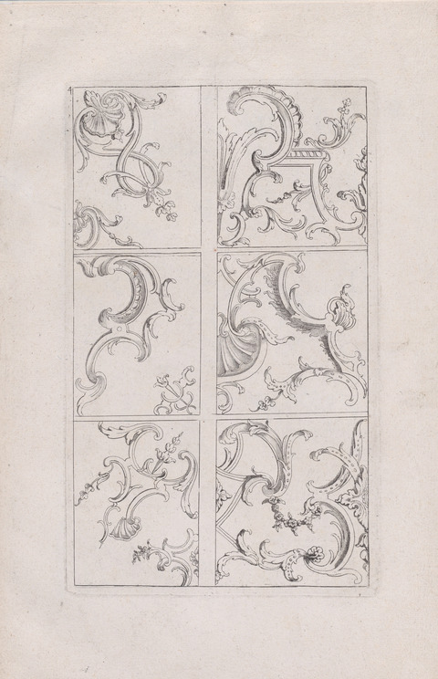 Six Rococo Ornament Design Engravings