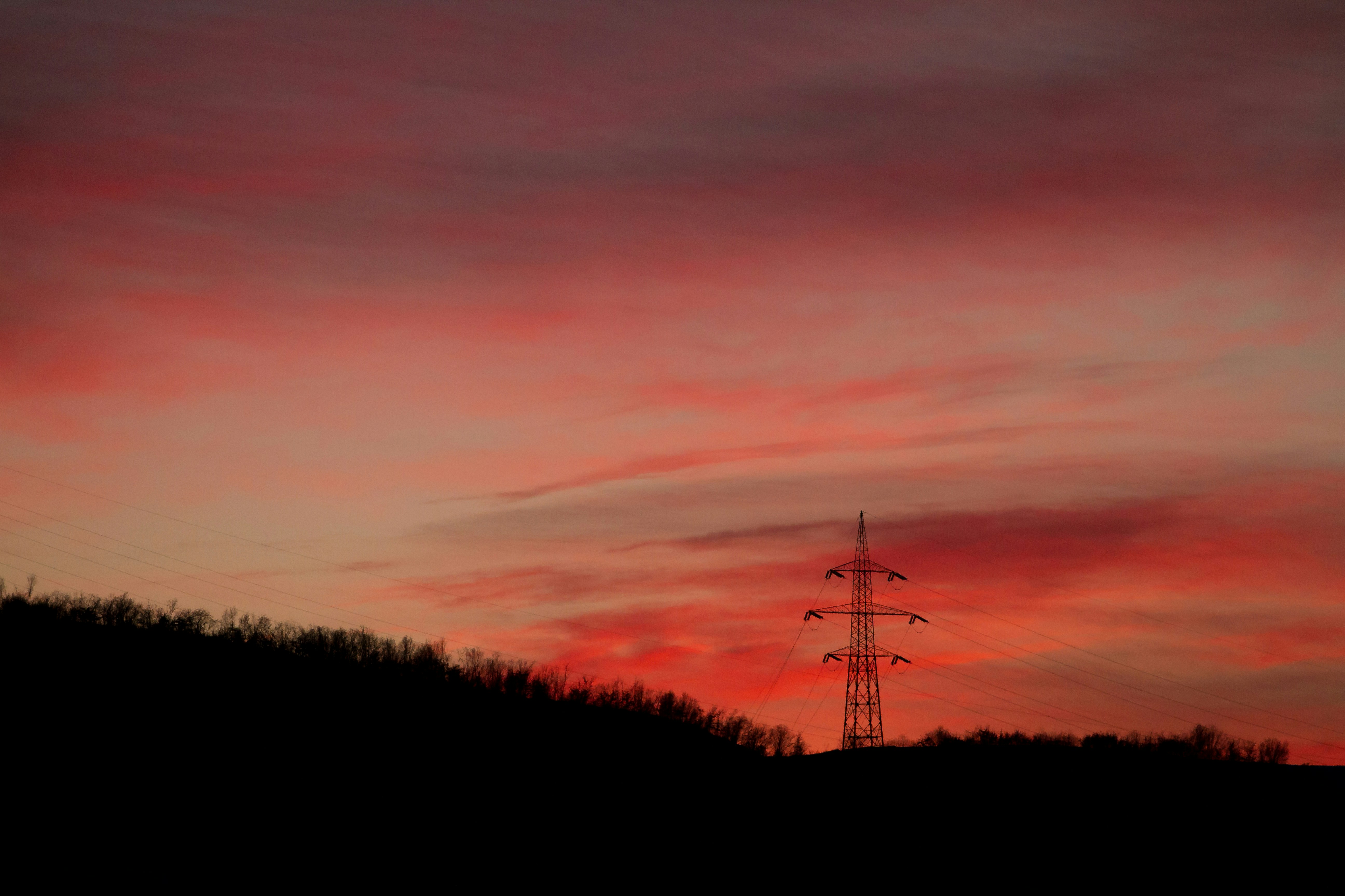 Transmission Tower at Sunset