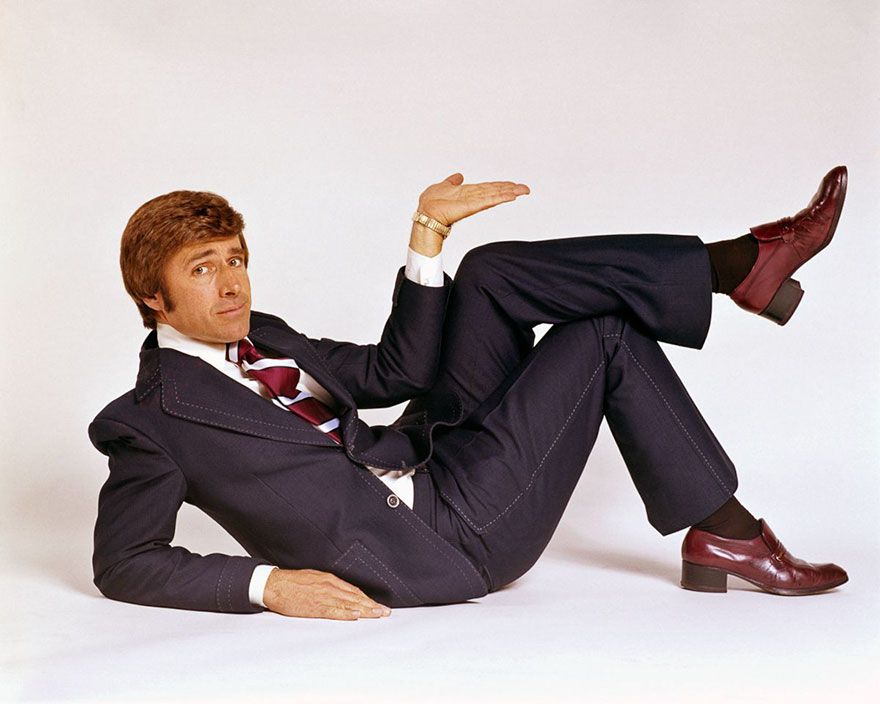 Man in Vintage Suit Posing in Studio — Funny