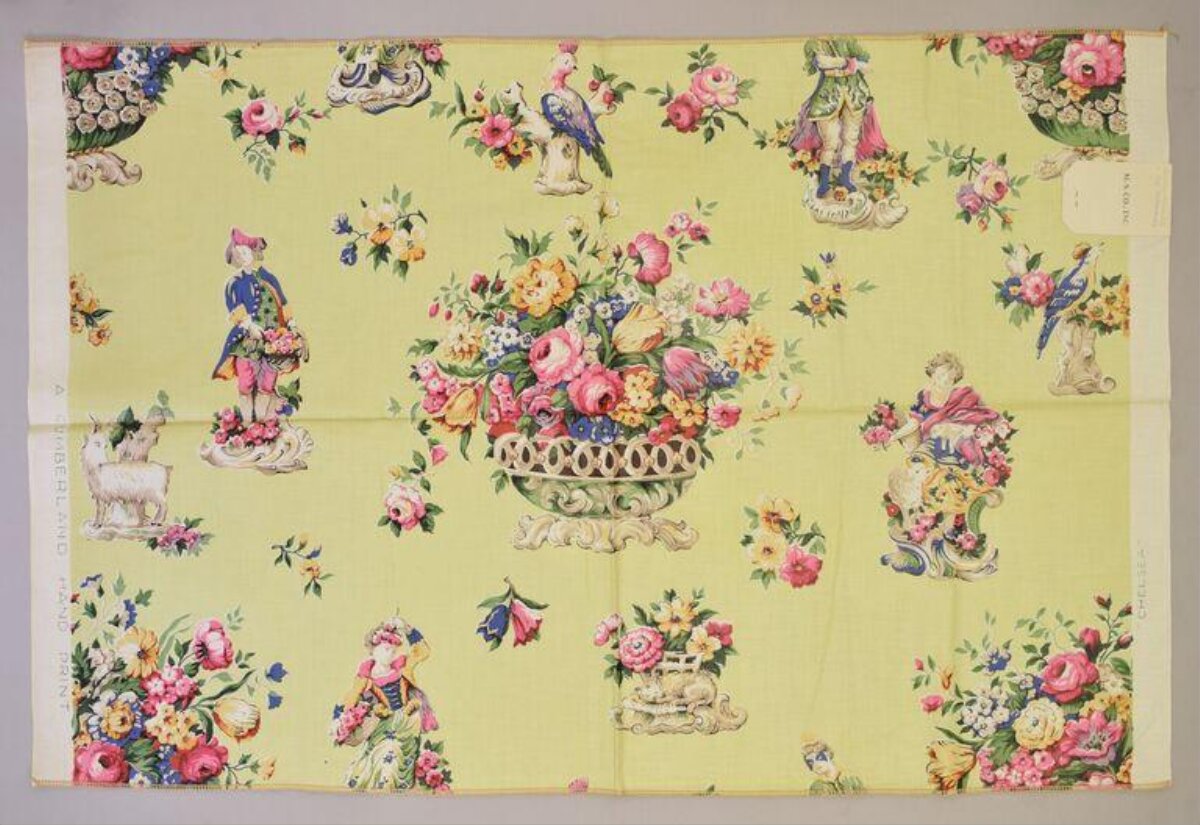 Vintage Floral Printed Decorative Fabric
