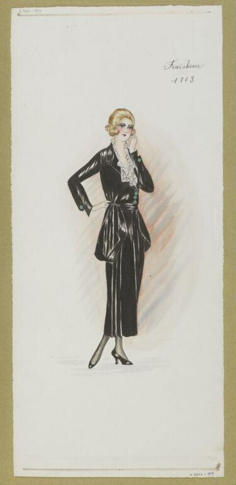 1910s Women's Suit Fashion Sketch