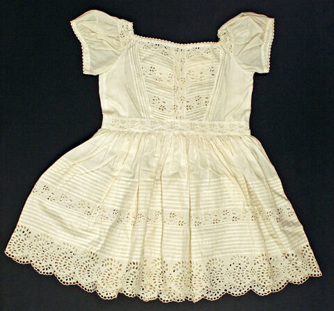 Vintage Cream Eyelet Short Dress