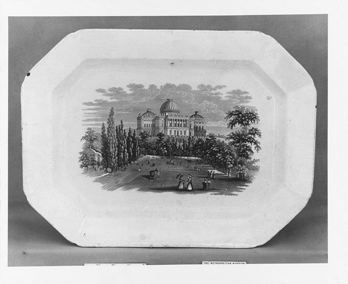 Octagonal Platter With Capitol Landscape Print