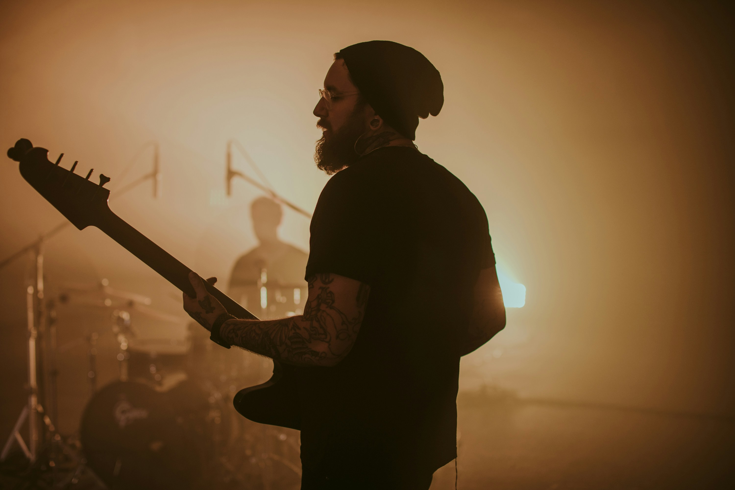 Bassist Performing on Stage