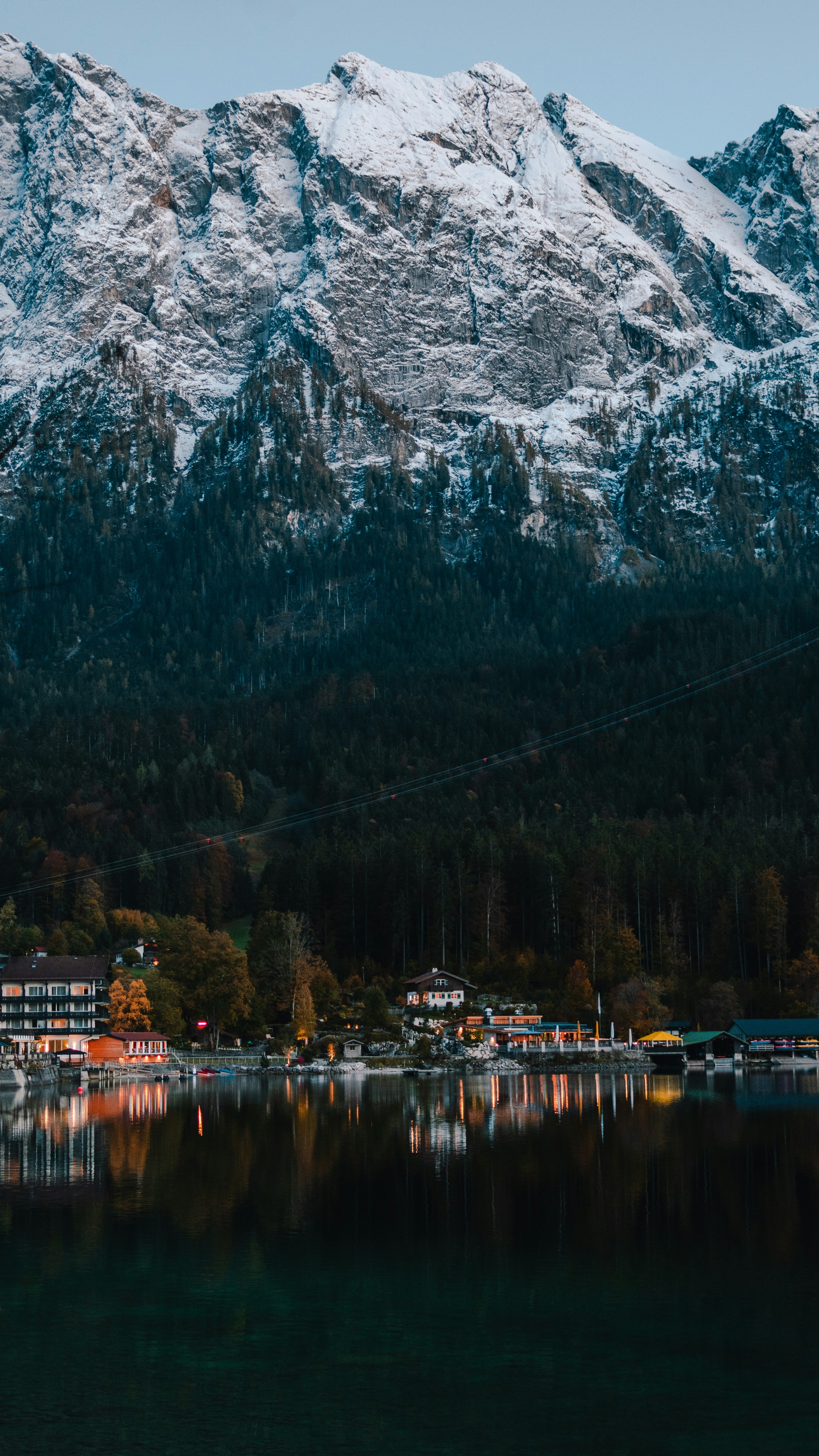 Snowy Mountain Lakeside Village