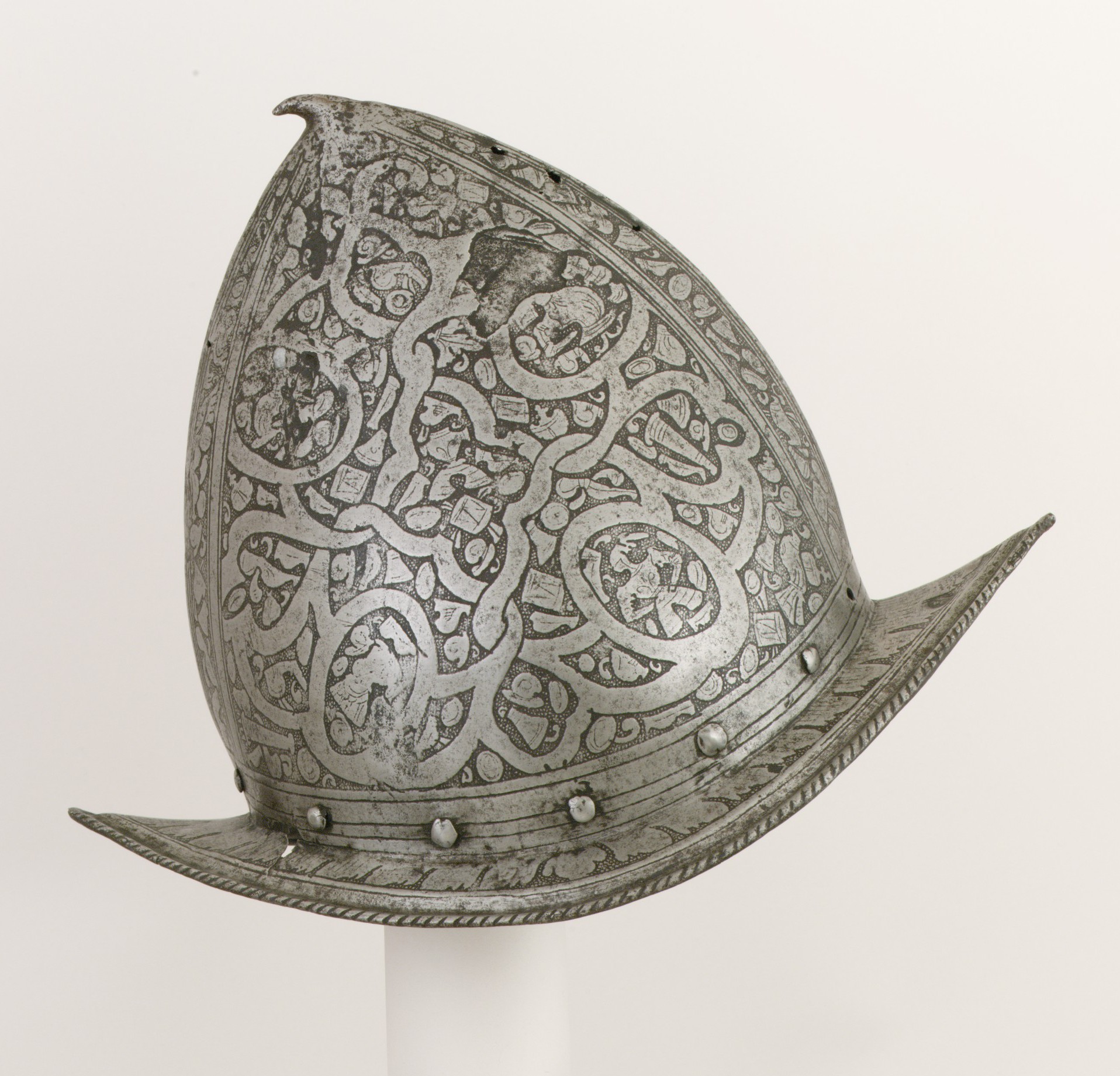 Ornately Engraved Medieval Helmet — History