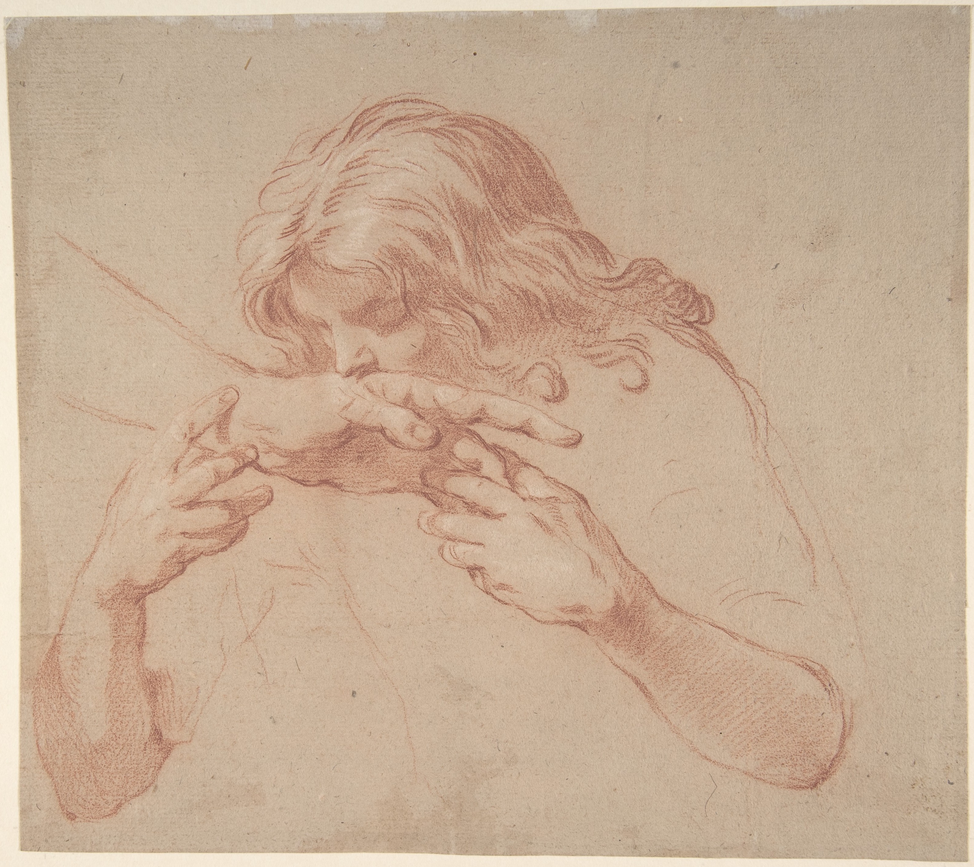 Classical Red Chalk Figure Study