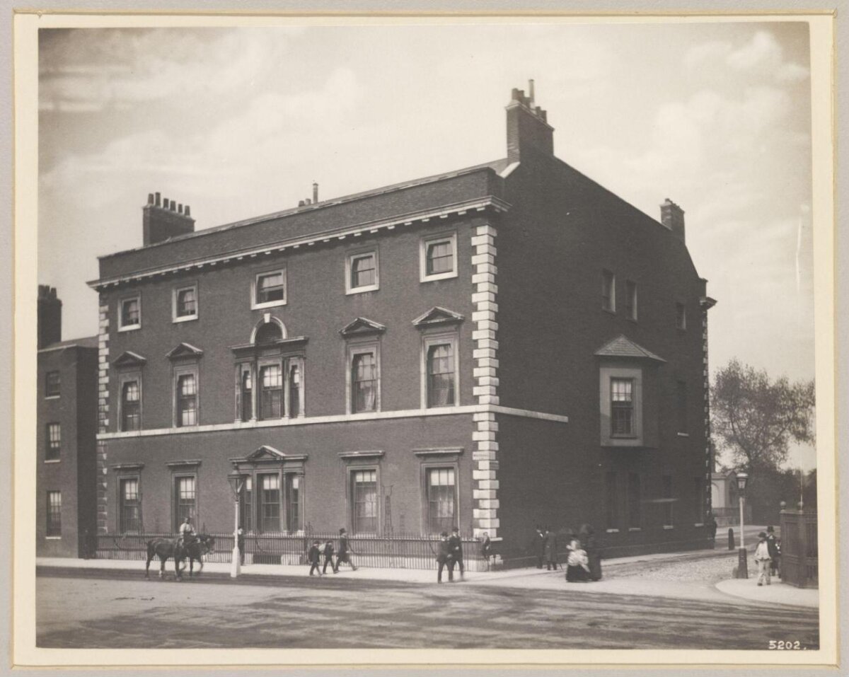 Vintage Street Corner Brick Building
