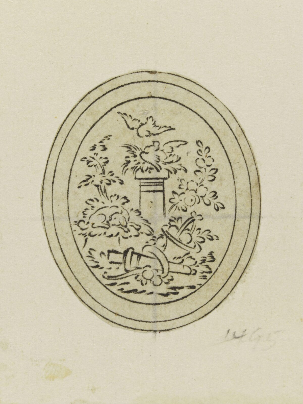 Oval Ink Emblem Sketch