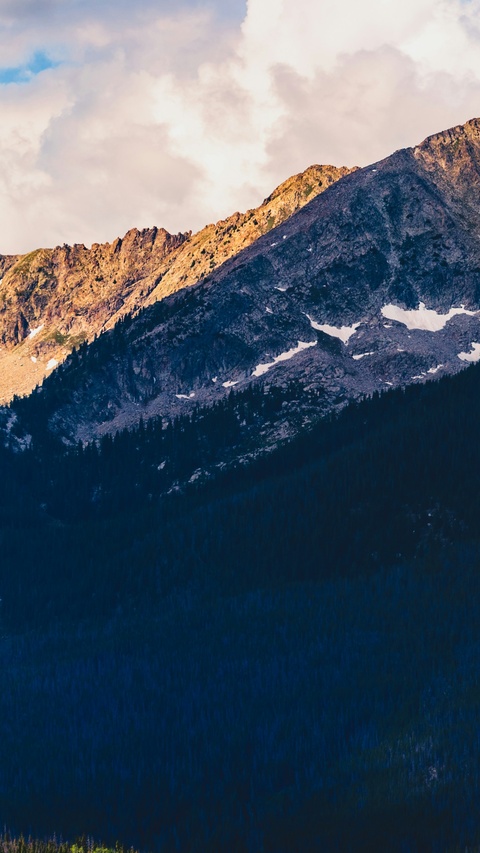 Sunlit Rocky Mountain Ridge