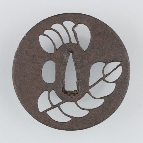 Iron Openwork Leaf Design Tsuba