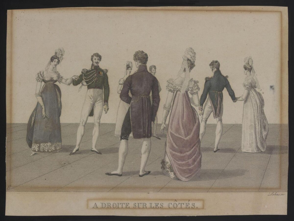 19th Century French Dance Fashion Engraving