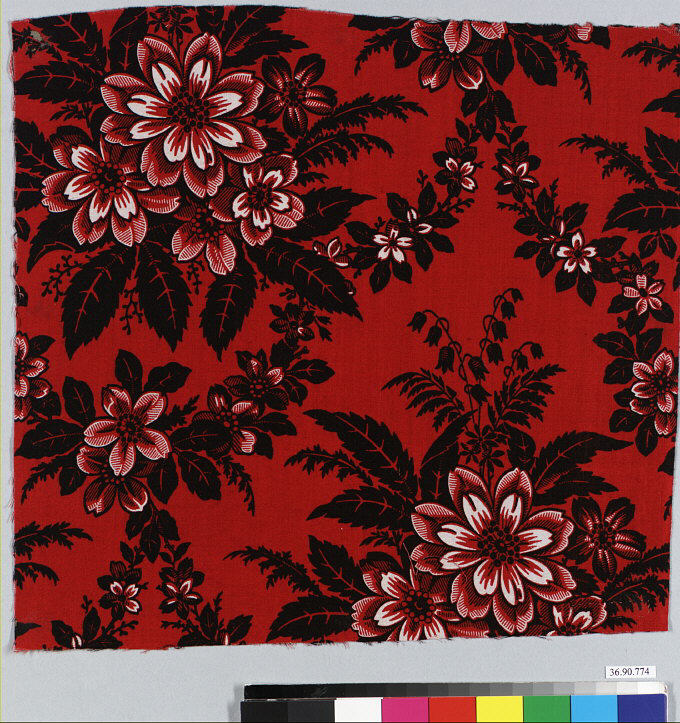 Red Floral Printed Fabric
