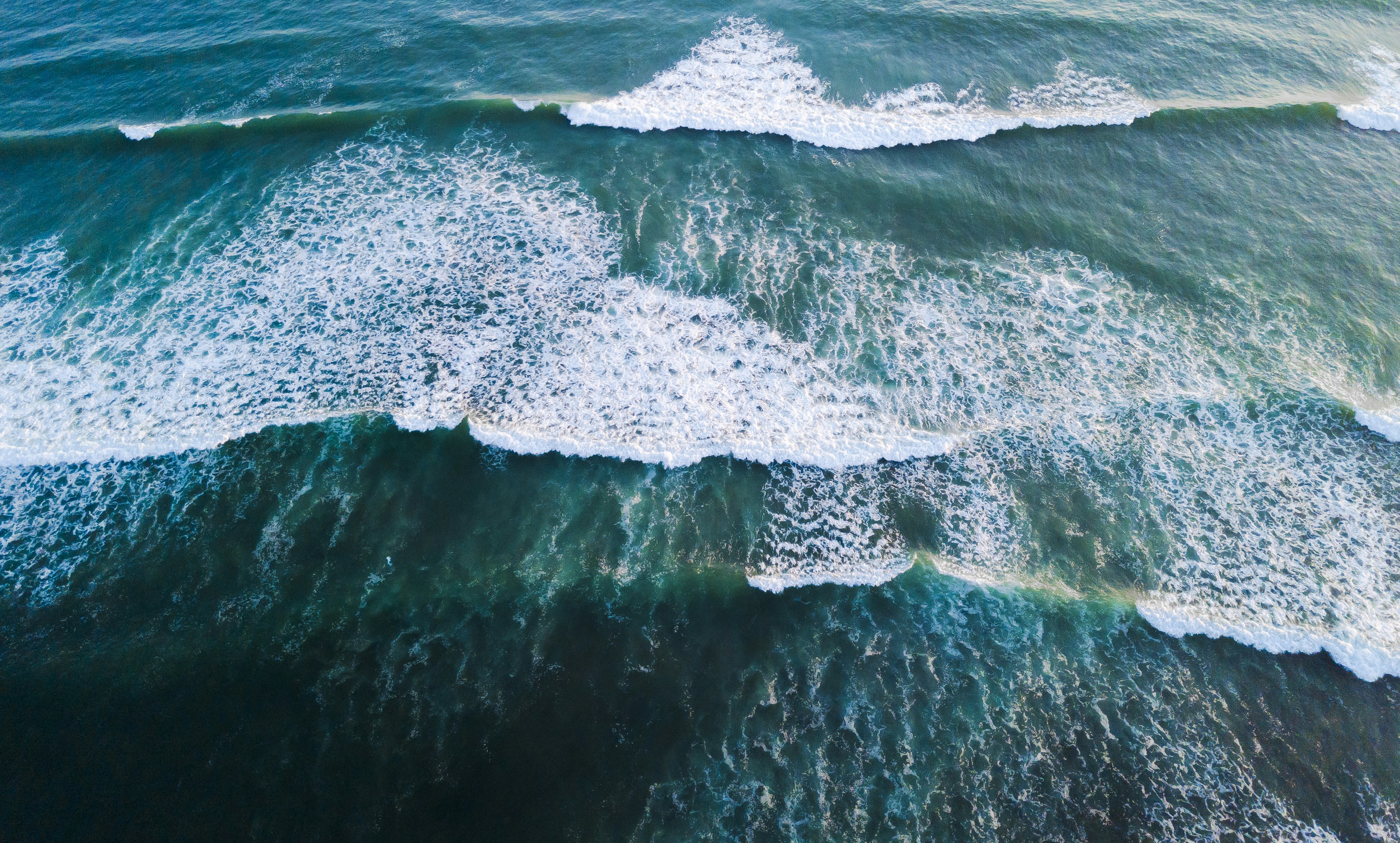 Aerial View of Ocean Waves