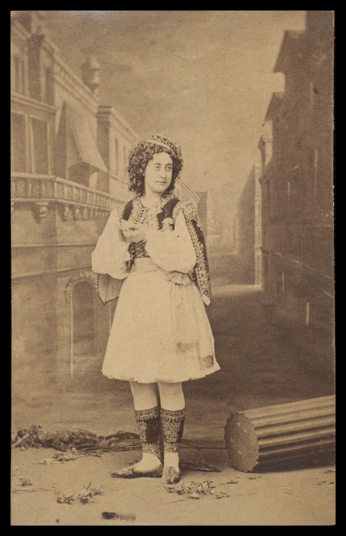 Vintage Portrait of Person in Folk Costume