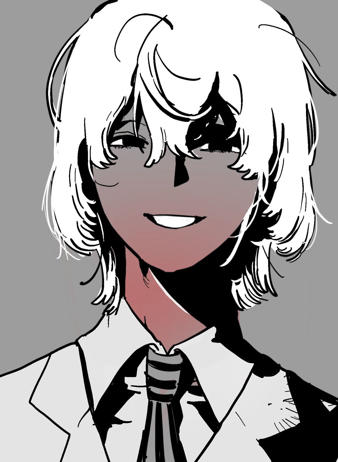 Smiling Anime White-Haired Man