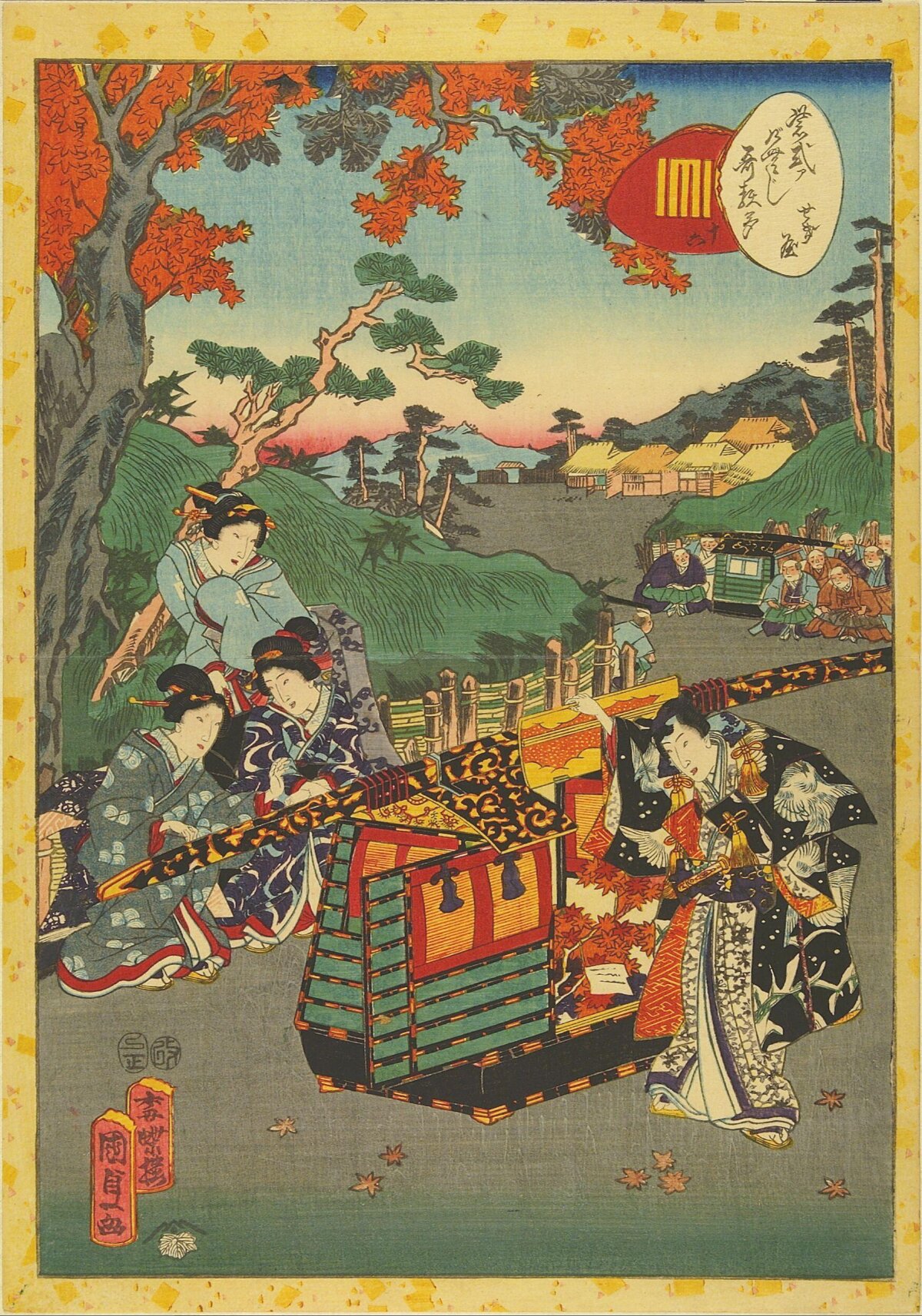Ukiyo-e Autumn Outing Scene