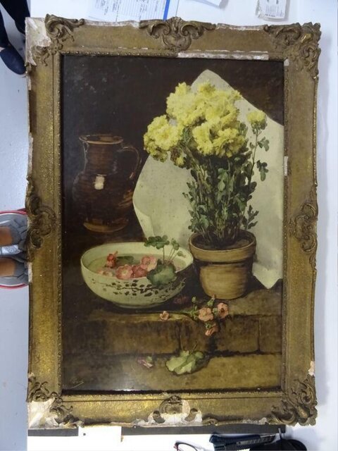 Framed Still Life Flower Painting
